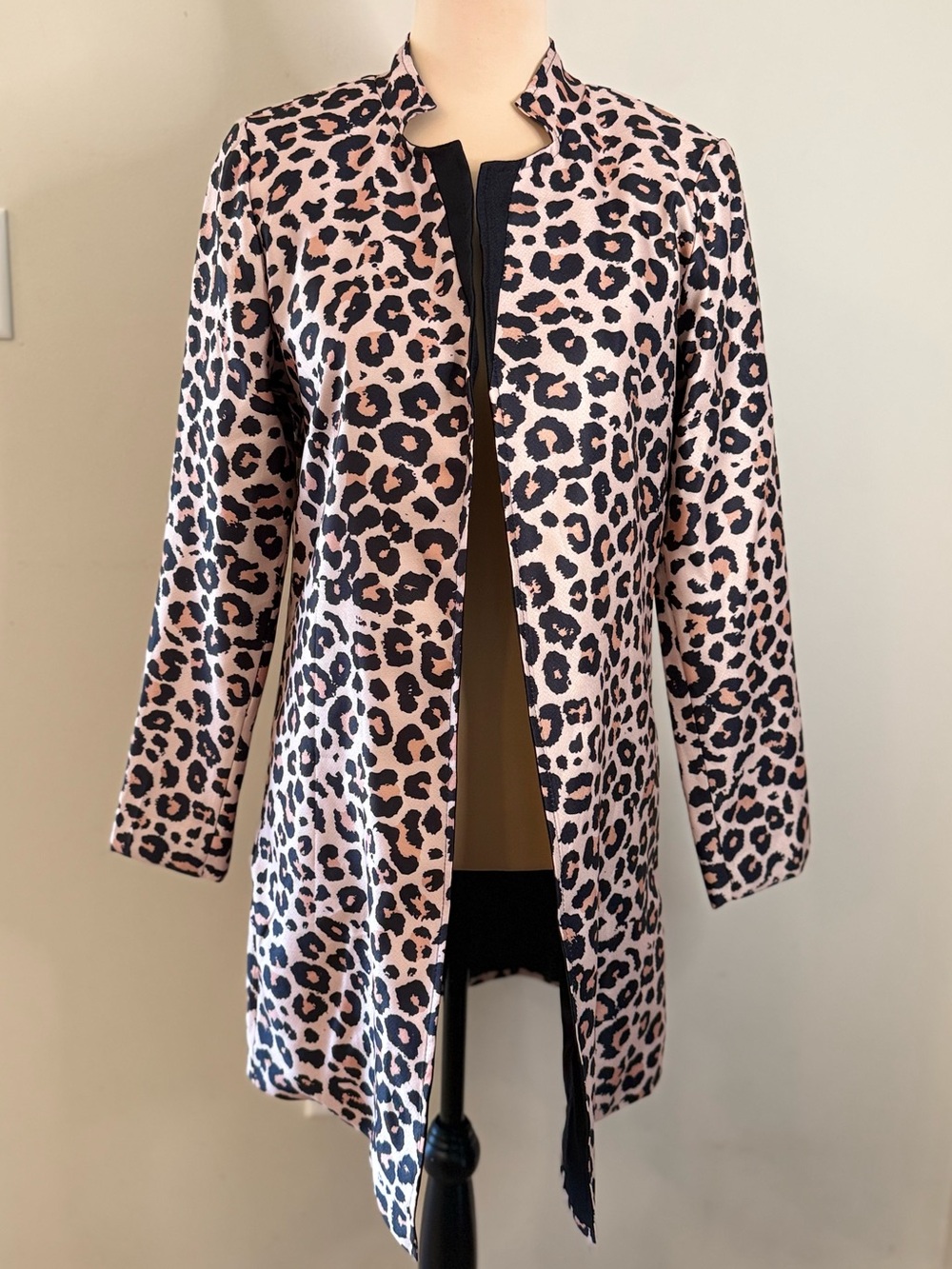 Leopard print chic open front lightweight jacket SZ SM
